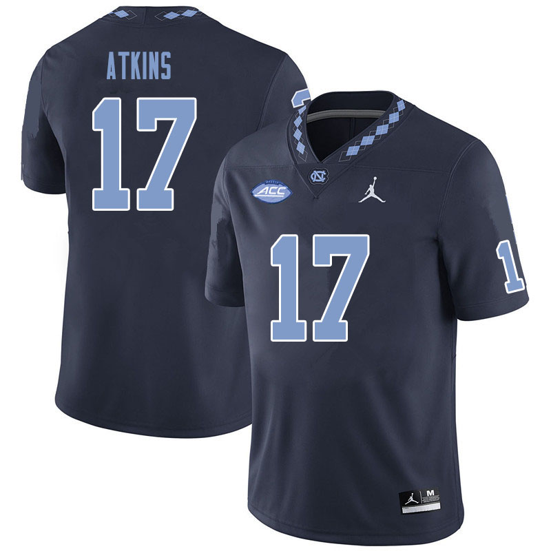 Men #17 Grayson Atkins North Carolina Tar Heels College Football Jerseys Sale-Black